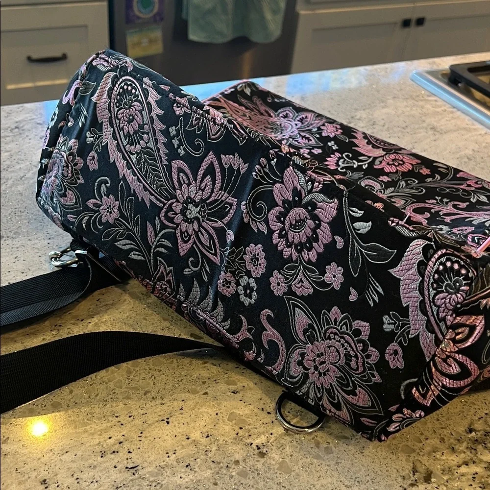 Floral Black and Pink Women's Bag - Picture 8 of 8